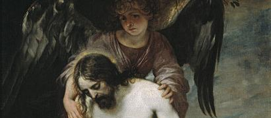 Cuadro Cristo muerto sostenido por un ángel (Cano)