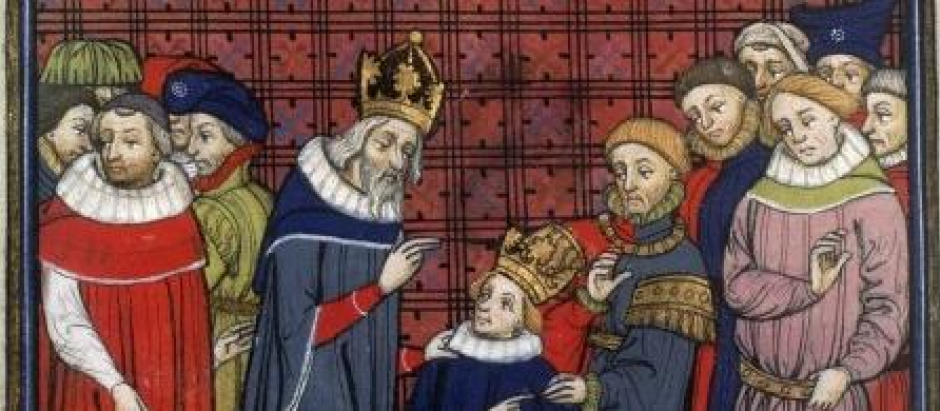 Carlomagno corona a Luis el Piadoso