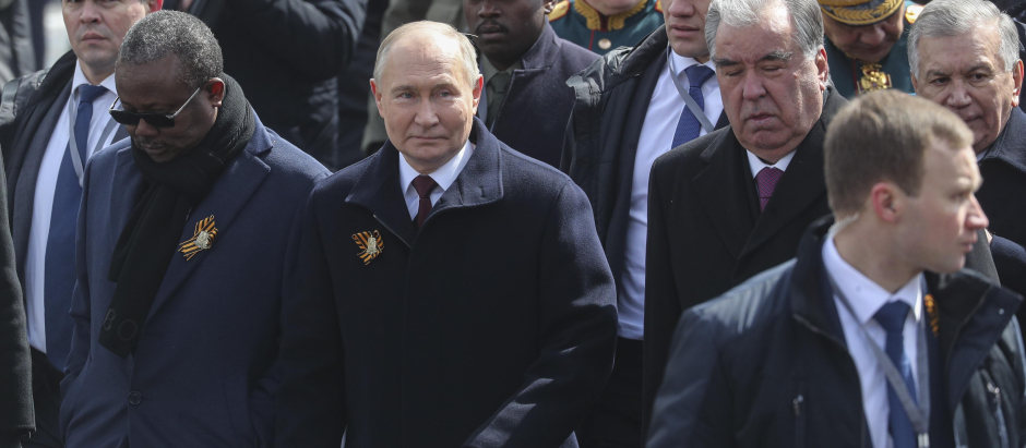 Vladimir Putin durante el desfile de la Victoria en Moscú
