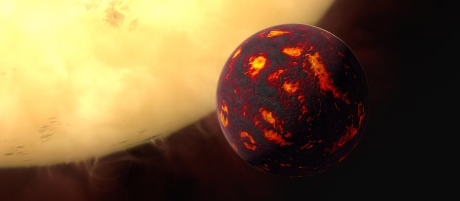 Ilustración del posible aspecto de 55 Cancri e