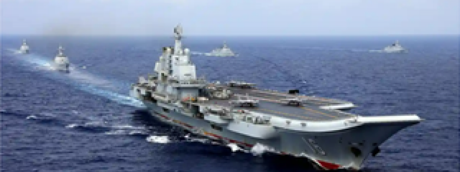 Un simulacro de la armada china en el Pacífico occidental en 2018.