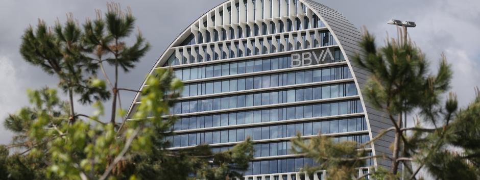 Edificio de la sede de BBVA en Madrid, conocido como ‘La Vela’