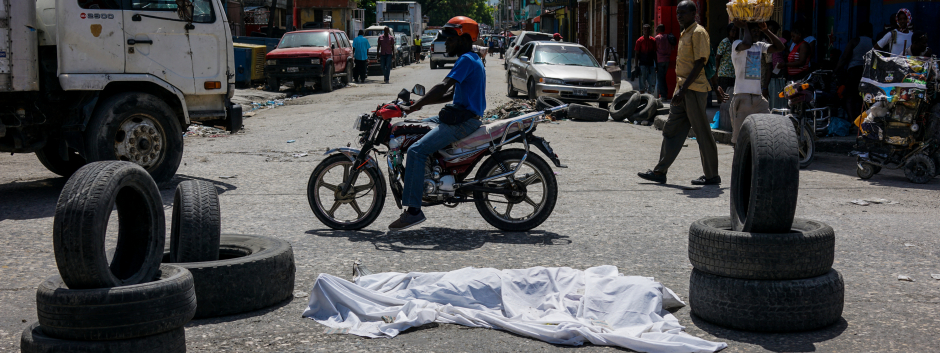 Actividad criminal en Puerto Príncipe, foto de archivo