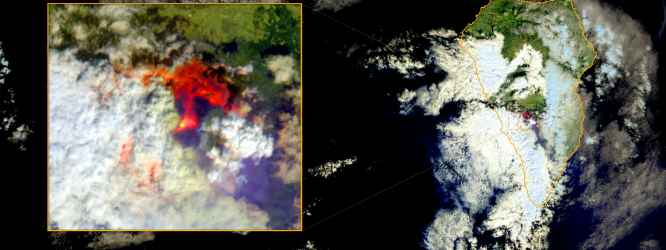 Imagen del volcán desde el satélite europeo Copernicus