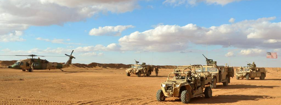 Militares estadounidenses en el campamento base Al Tanf Garrison en el sur de Siria