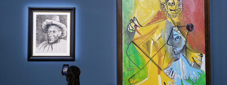 Las obras de Picasso «Pierrot» y «Homme et enfant», listas para la subasta de Sotheby's en Las Vegas.