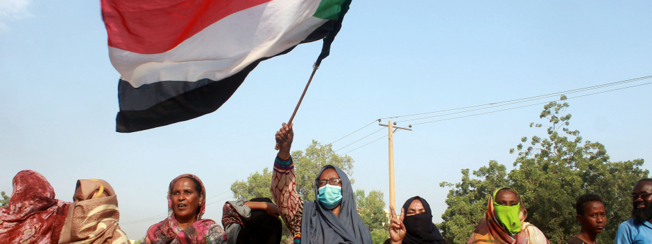 Manifestantes en Jartum, Sudán