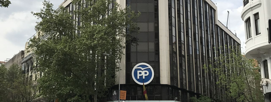 La madrileña sede central del Partido Popular, calle Génova 13