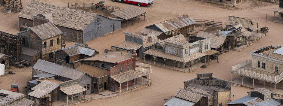 Vista aérea del rancho de Bonanza Creek en Santa Fe (Nuevo México, Estados Unidos), el lugar de rodaje de la película 'Rust'