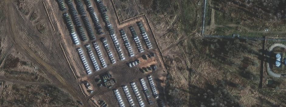 Concentración de tropas rusas cerca de la frontera con Ucrania