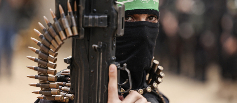 Militar del grupo terrorista Hamás, foto de archivo