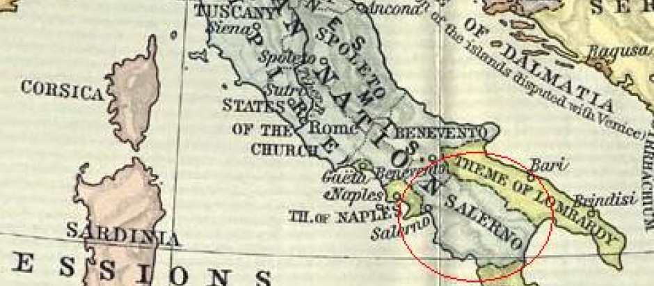 Mapa de Salerno