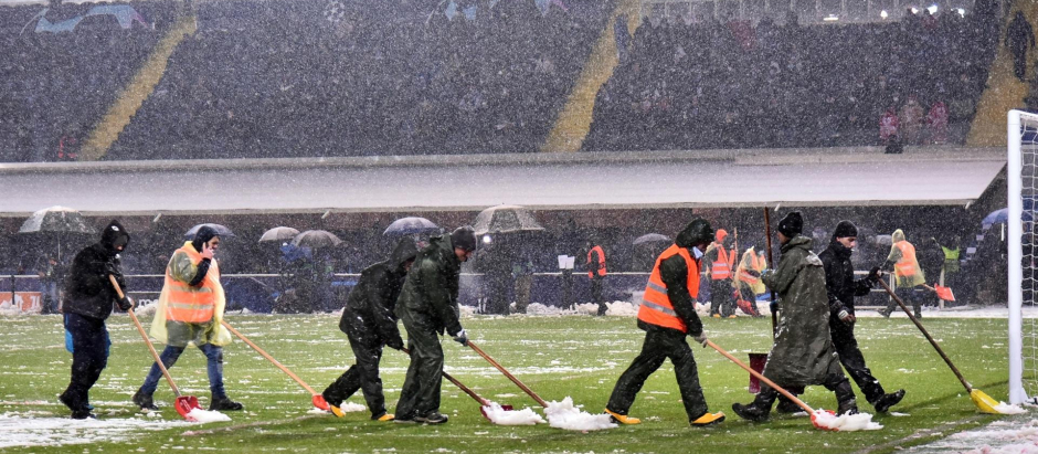 La nieve ha impedido disputarse el encuentro en Bérgamo en el Gewiss Stadium