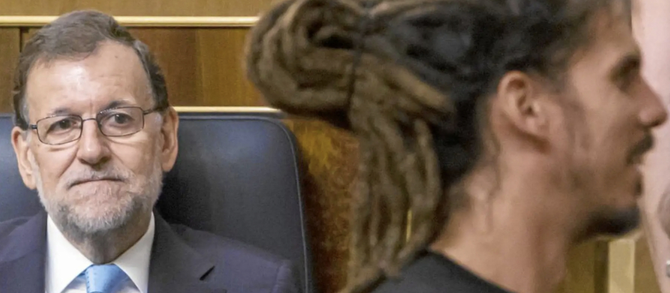Mariano Rajoy, en el Congreso, mirando al exdiputado de Podemos Alberto Rodríguez