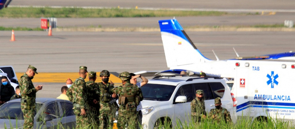 Militares en el aeropuerto internacional Camilo Daza investigan la zona