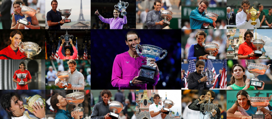 Rafael Nadal y sus 21 títulos de Grand Slam