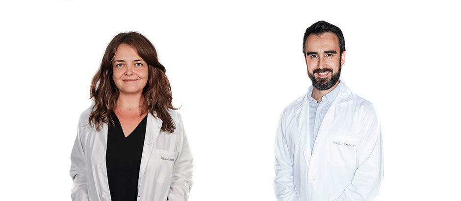 Los doctores oncológicos Inés Calabria y Pablo Gargallo
