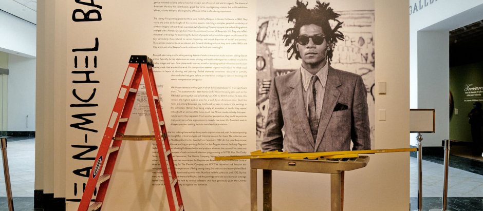 Imagen de una de las paredes de la exposición sobre Basquiat en el Museo de Orlando