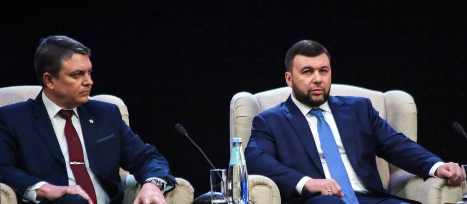 Jefes de las Repúblicas Populares de Lugansk y Donetsk Leonid Pasechnik y Denis Pushilin