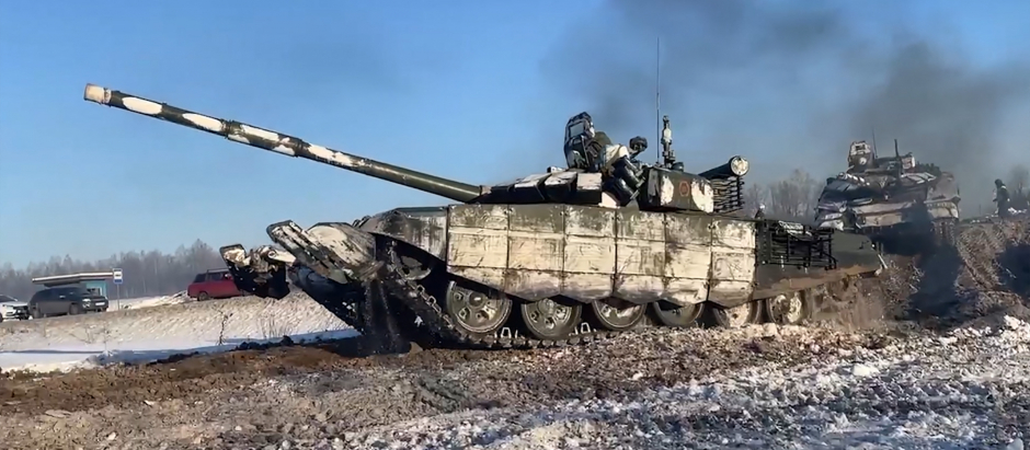 Un tanque ruso en Ucrania