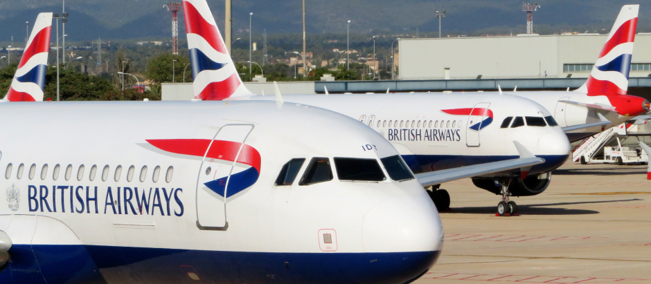 Aviones de British Airways en el aeropuerto de la Palma