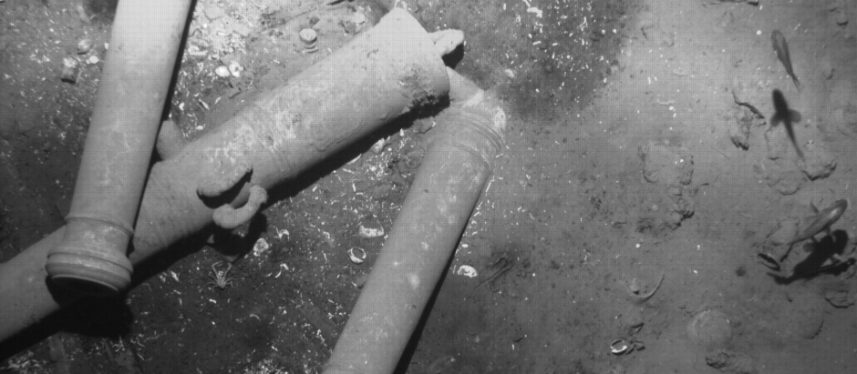 Cañones encontrados en noviembre de 2015 por el equipo de Maritime Archaeology Consultants (MAC)