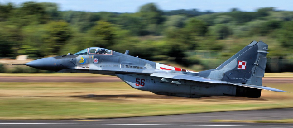 Un MiG-29 de la Fuerza Aérea Polaca