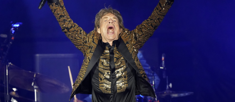 Mick Jagger, cantante de The Rolling Stones, durante un concierto.
