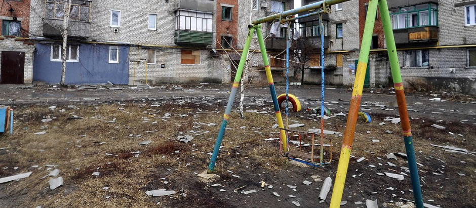 Desolación en los parques infantiles de Ucrania