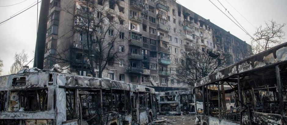 Destrucción tras bombardeos rusos en Ucrania