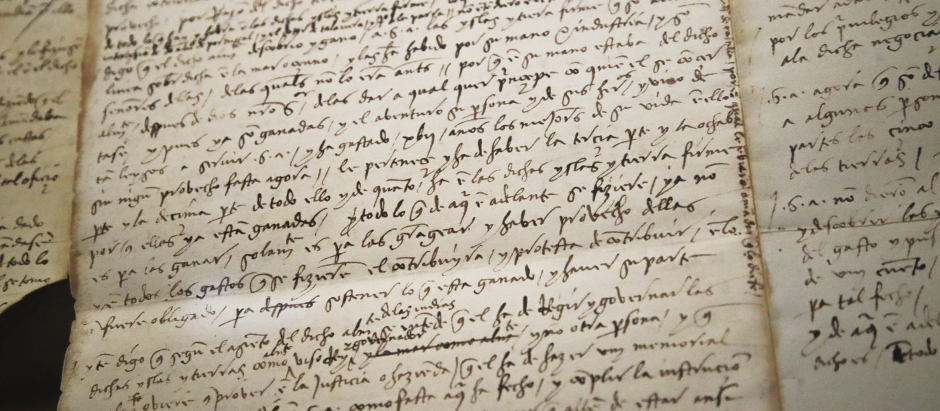 Detalle de una de las cartas de Cristóbal Colón a los Reyes Católicos, datadas del año 1501 y que se han utilizado para la creación del primer NFT