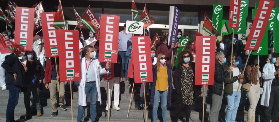 Protesta sindical de CCOO en Andalucía