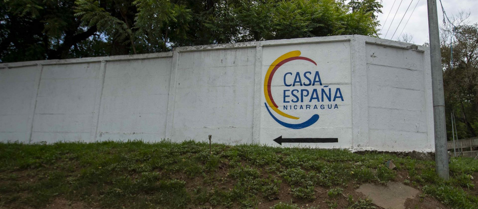 Vista del exterior de la sede de 'Casa España' en Managua