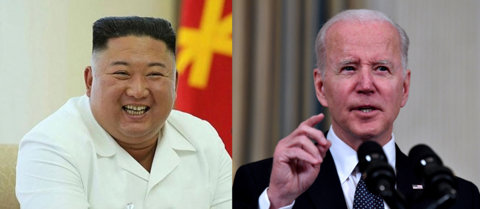 El dictador norcoreano Kim Jong-un y el presidente estadounidense Joe Biden