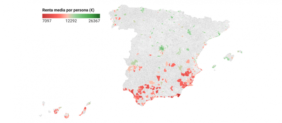 Pozuelo de Alarcón (Madrid) es la ciudad más rica de España, y Níjar (Almería), la más pobre, según el INE