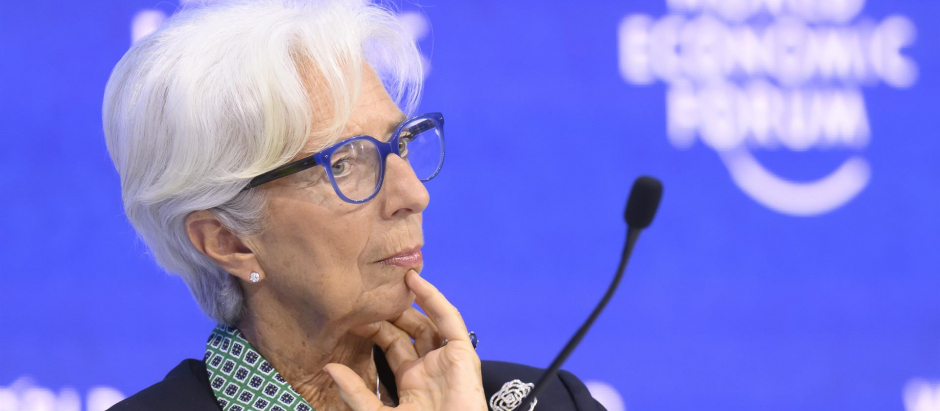 La presidenta del Banco Central Europeo, Christine Lagarde, en Davos.