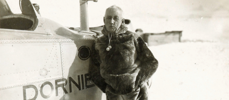 Roald Amundsen en Svalbard en 1925