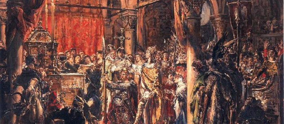 La coronación del primer rey por Koronacja pierwszego króla