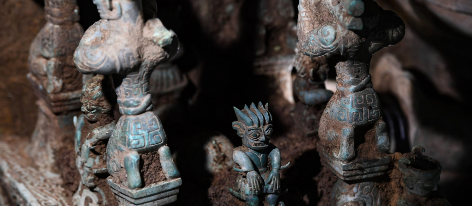 Algunas de las piezas encontradas en el yacimiento arqueológico de China