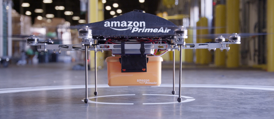 Dron MK4, el primer diseño de Amazon para hacer envíos a domicilio desde el aire