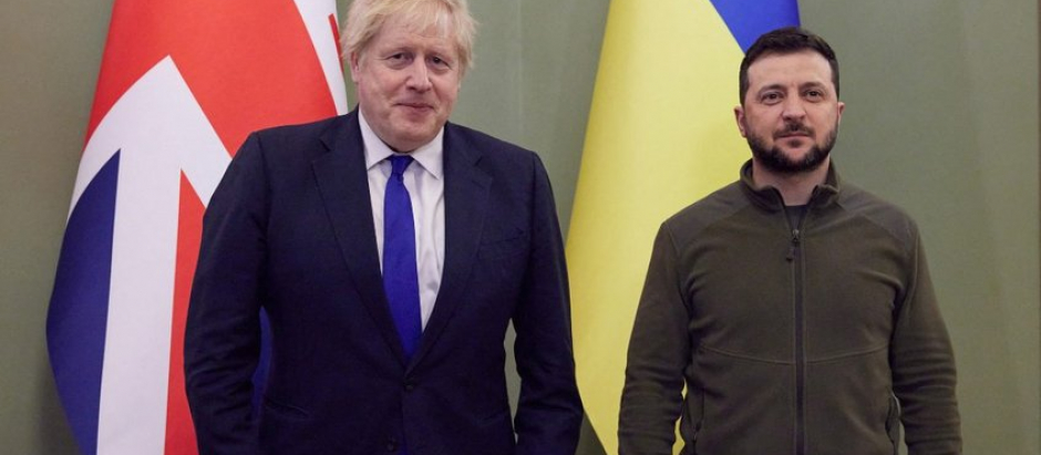 Boris Johnson junto a Volodimir Zelenski, en su última visita a Kiev