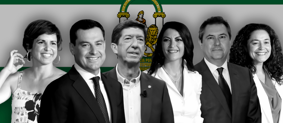 Fotomontaje de los candidatos a la Presidencia de la Junta de Andalucía