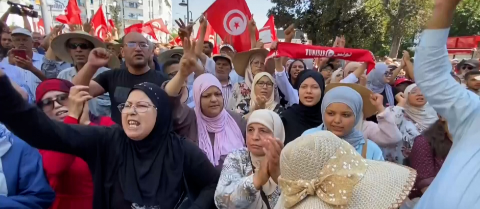 Protesta en Túnez