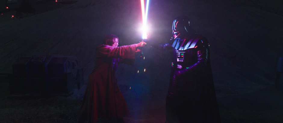 Duelo entre Kenobi y Darth Vader en el tercer episodio de la serie
