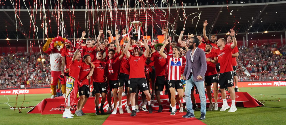 La celebración de la UD Almería, campeón de Segunda este año