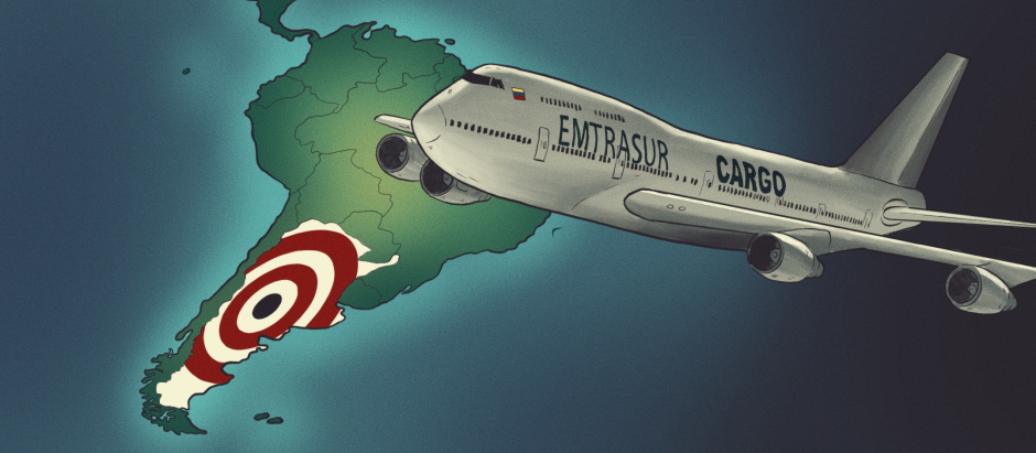 Ilustración del avión irano-venezolano