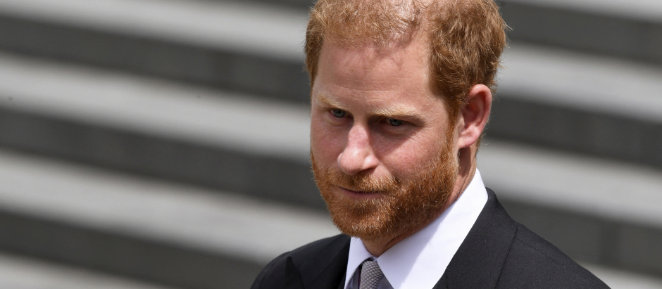 Prince Harry attending a service of thanksgiving for the reign of Queen Elizabeth II  in London Friday June 3, 2022 on the second of four days of celebrations to mark the Platinum Jubilee.