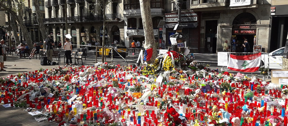 Ramblas de Barcelona tras los atentados yihadistas de 2017