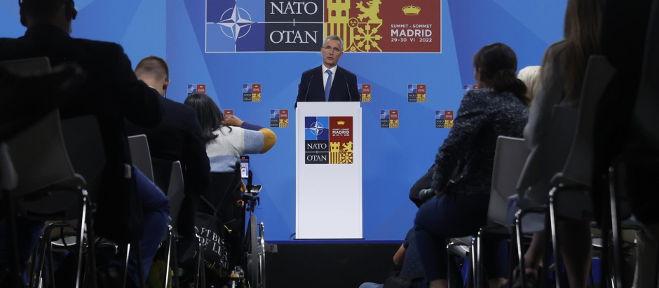 El secretario general de la OTAN, Jens Stoltenberg durante una rueda de prensa