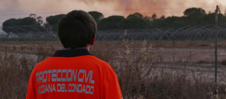 El incendio declarado en el paraje "El Corchito" de Bonares, en Huelva, ha alcanzado los términos municipales de Rociana y Almonte